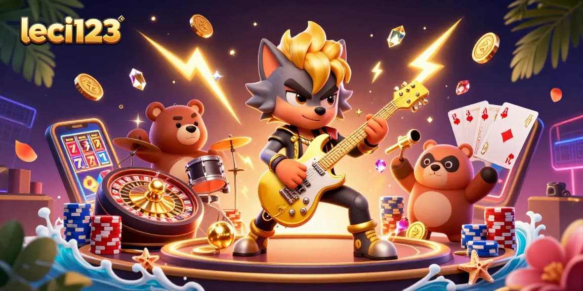 Join leci123 in a thrilling casino experience with vibrant 3D characters and dynamic game elements.