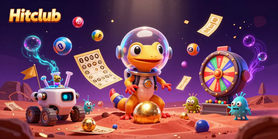 Hitclub offers vibrant opportunities with a Martian gecko discovering a golden casino.