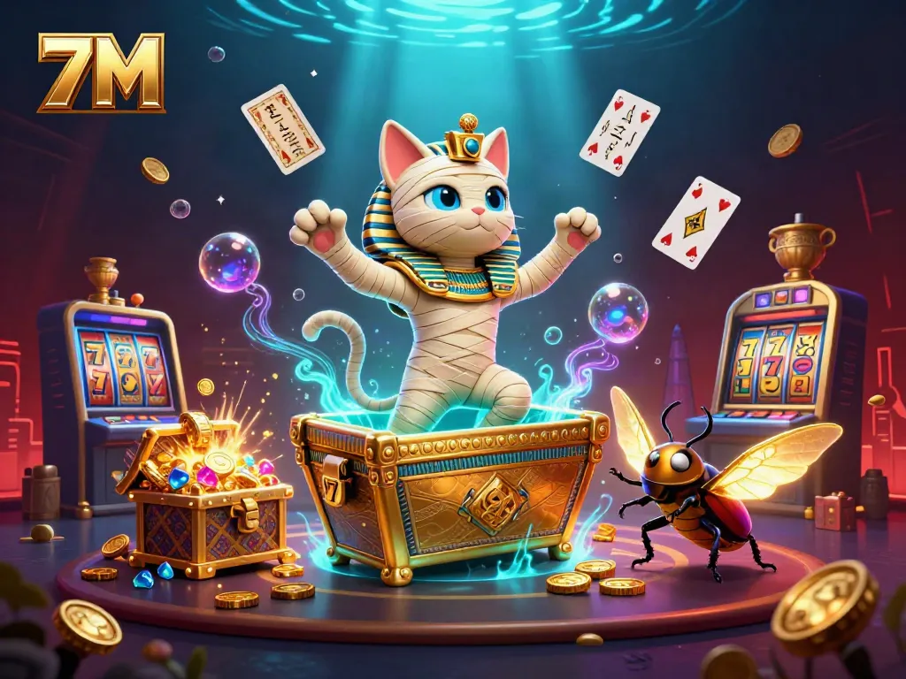 Experience the exciting world of 7M with vibrant casino characters and dynamic gaming elements.