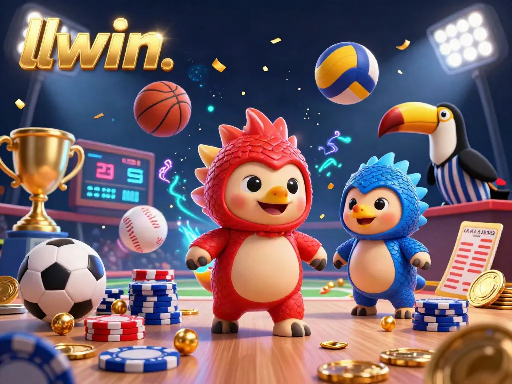 Experience thrilling gameplay with llwin featuring rival pangolins in action, amidst vibrant casino elements.