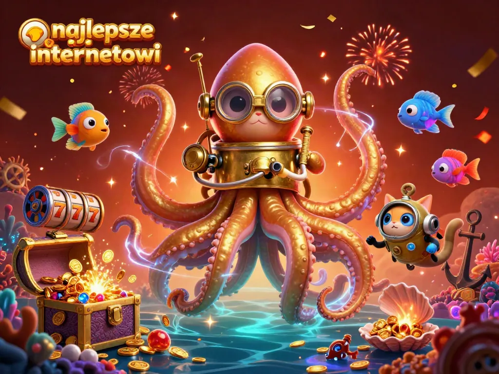 Experience the excitement of najlepsze kasyna internetowe with a kraken and diving cat in an explosive treasure scene.