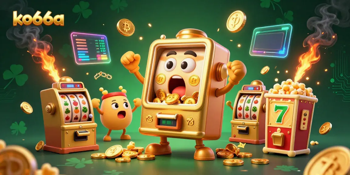 Experience thrilling jackpots with ko66a's golden slot machine celebrating wins in an immersive virtual casino scene.