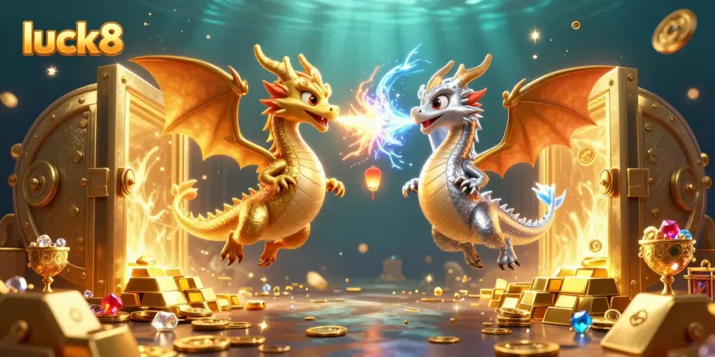 Spin the reels of luck8’s engaging slots, surrounded by dragons, gold treasure, and wonders.