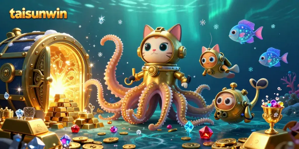 Engage with the vibrant world of taisunwin, featuring a kraken, diving cat, and underwater treasures.