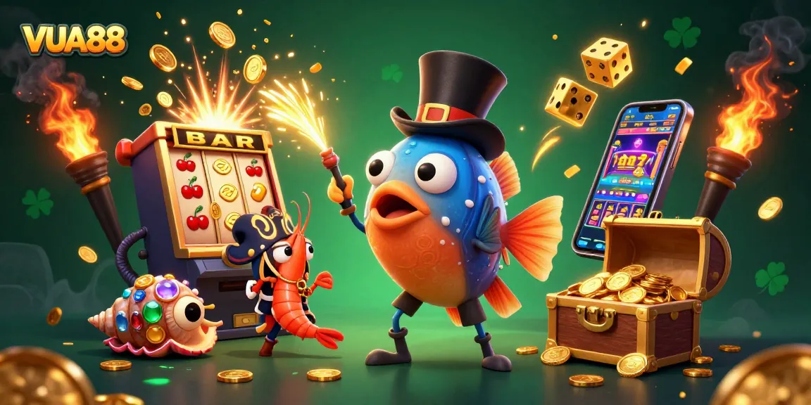 Engage with VUA88 and experience thrilling slot games featuring vibrant characters and golden treasures.