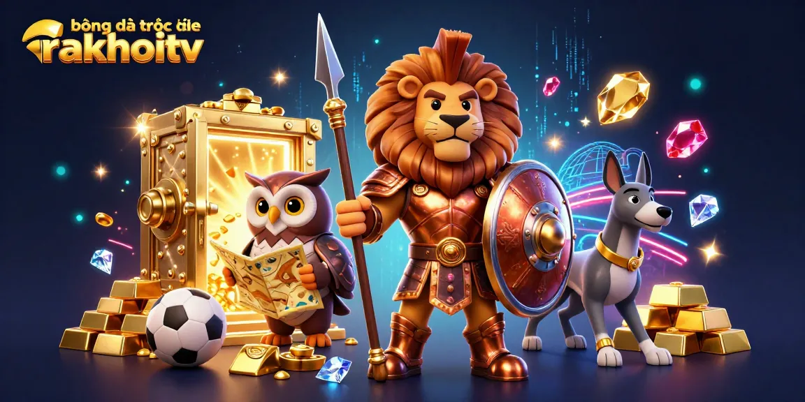 Experience the action of bóng đá trực tuyến rakhoitv with dynamic sports betting visuals and vibrant 3D characters.