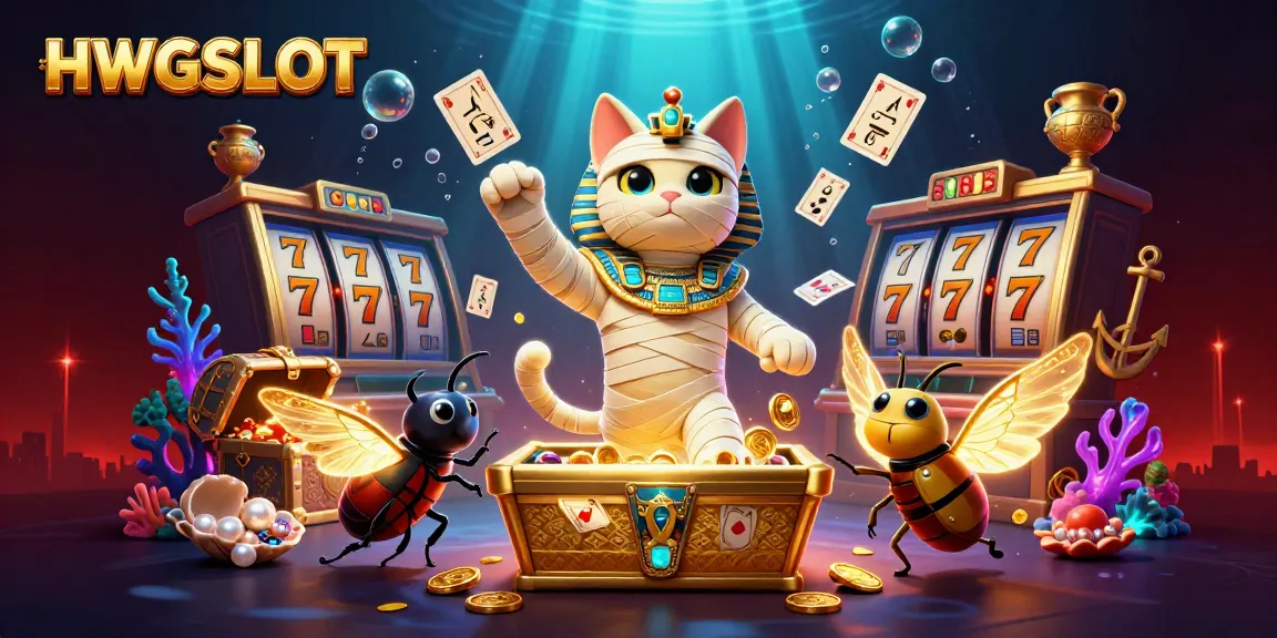 Experience thrilling gaming with HWGSLOT in this vibrant casino scene filled with jackpot excitement.