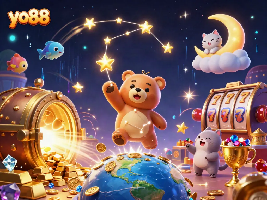 Experience big wins at yo88 online casino with a magical constellation bear and riches galore!