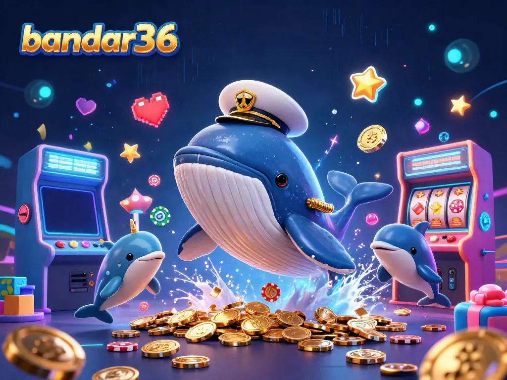 Menggoda permainan di bandar36 dengan ikan paus raksasa dan simbol slot yang memikat.
