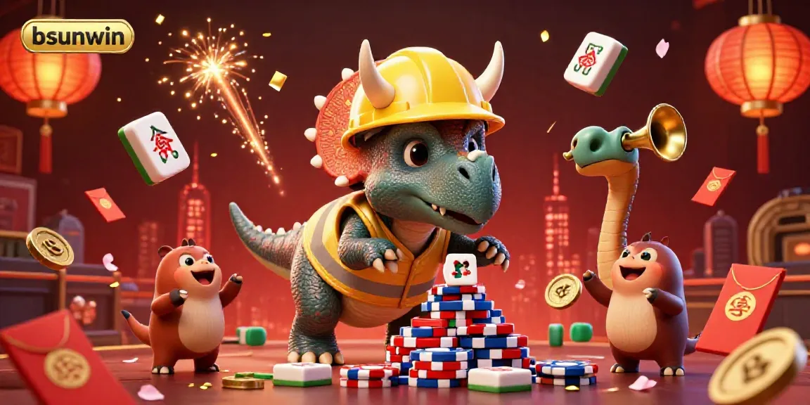 Celebrate winning moments at bsunwin with dynamic casino-themed characters and vibrant game elements.