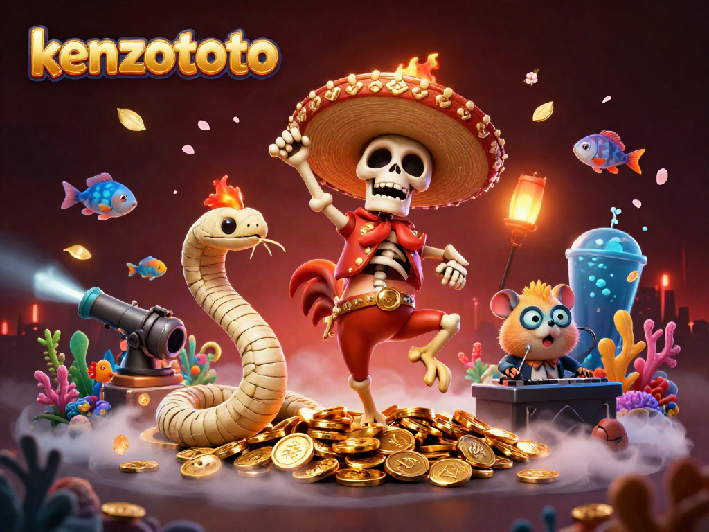 Engage with kenzototo's thrilling underwater fish shooting game featuring vivid characters and dynamic elements.