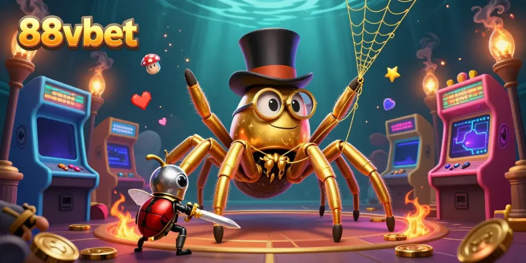 Engage with the excitement of 88vbet as a golden tarantula and beetle knight bring casino fun alive in stunning 3D.