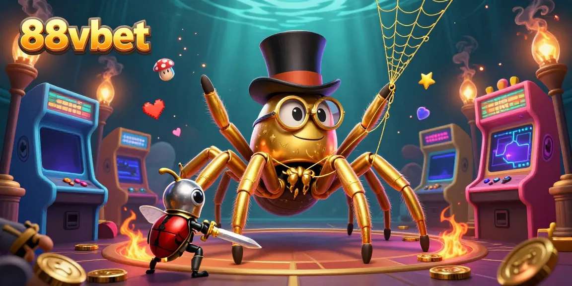 Engage with the excitement of 88vbet as a golden tarantula and beetle knight bring casino fun alive in stunning 3D.