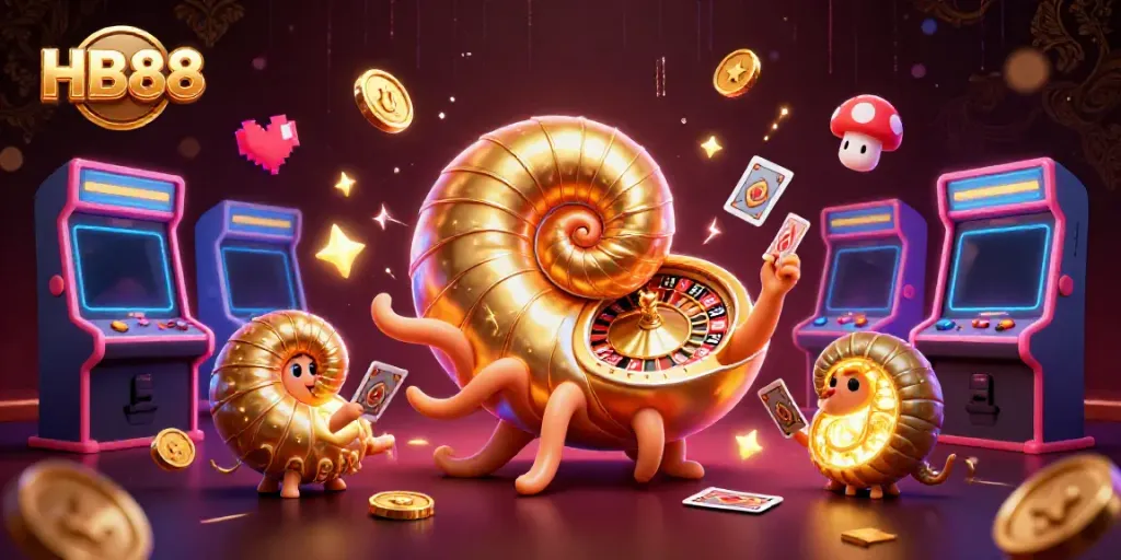 Engage in thrilling gameplay at HB88 with a vibrant, lively casino scene.