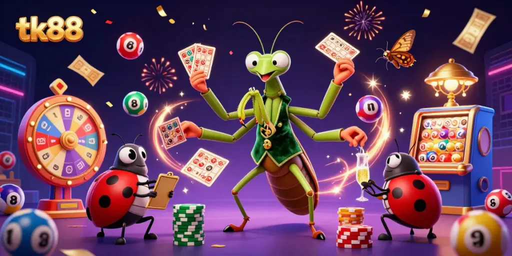 Engage in the exciting world of tk88 casino gaming with vibrant characters and dynamic elements.