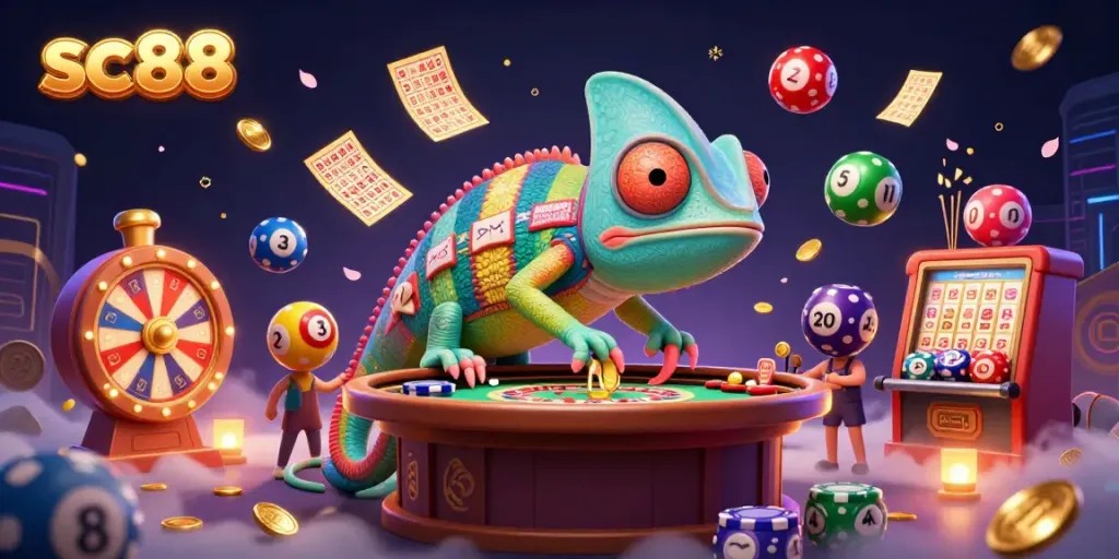 Experience thrilling games at SC88 with vibrant visuals of the casino environment.