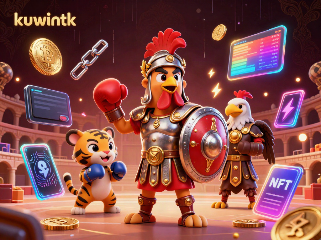 Engage in thrilling battles at kuwinTK's vibrant crypto casino arena with immersive characters and gaming elements.