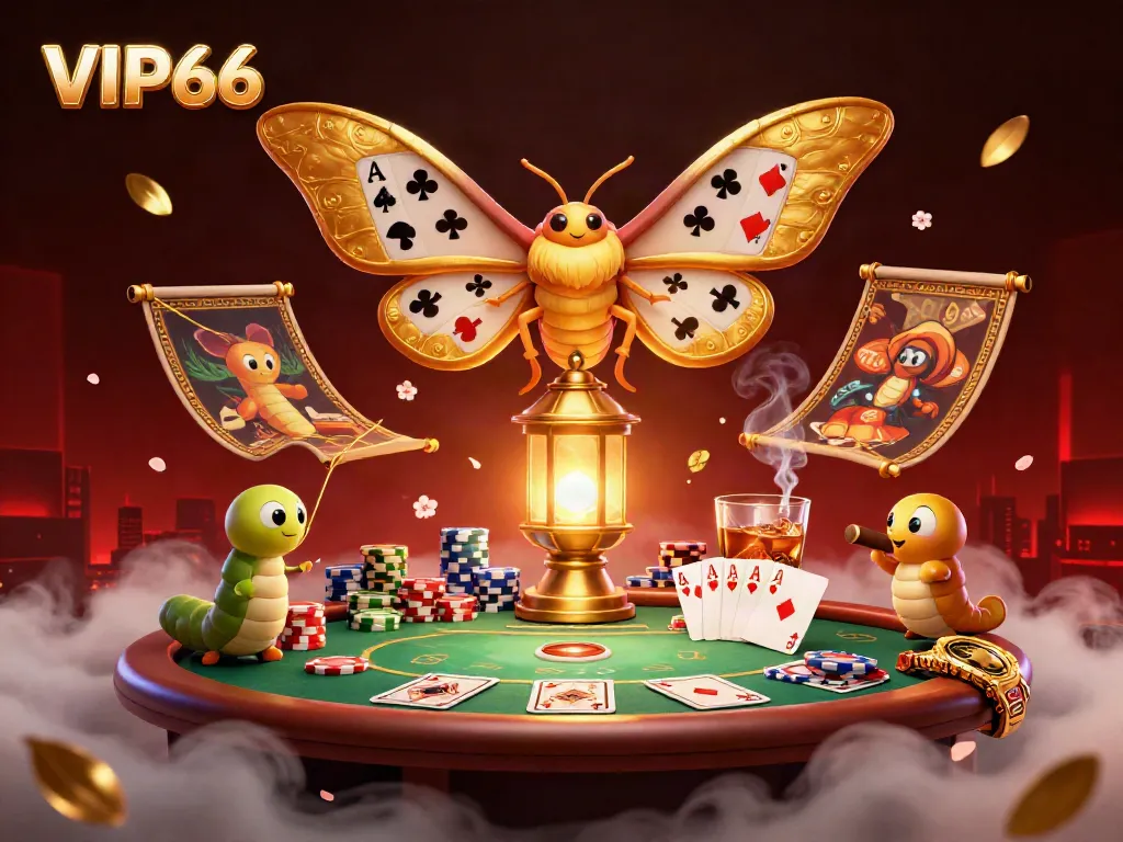 Experience the excitement of VIP66 casino gaming with vibrant 3D illustration showcasing a dynamic casino scene.