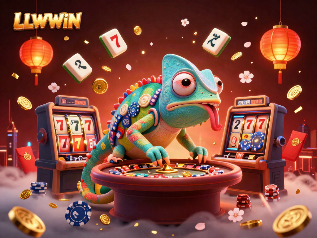 Engage with LLWWIN by spinning vibrant slot reels in a lively casino atmosphere.