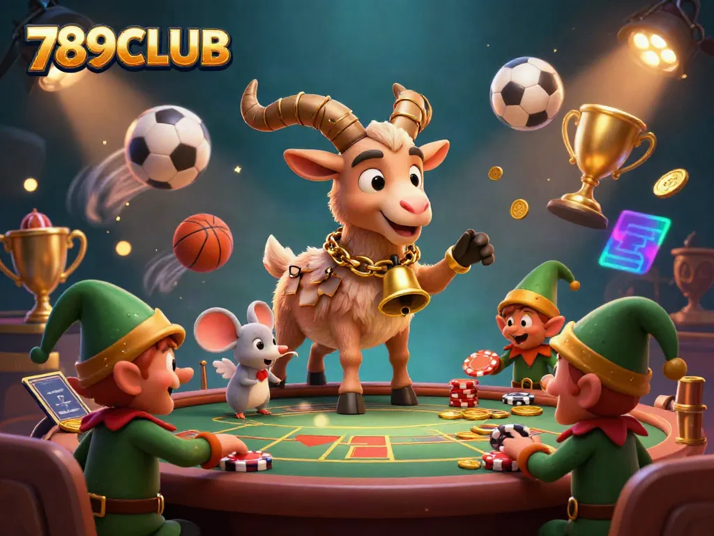 Experience the thrill at 789CLUB with festive casino action featuring a mischievous Krampus goat and angel mouse!