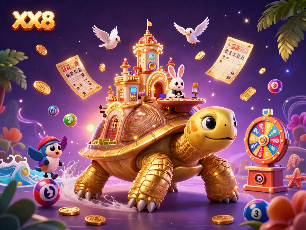 Experience the vibrant XX8 gaming universe with a golden tortoise casino and dynamic games.