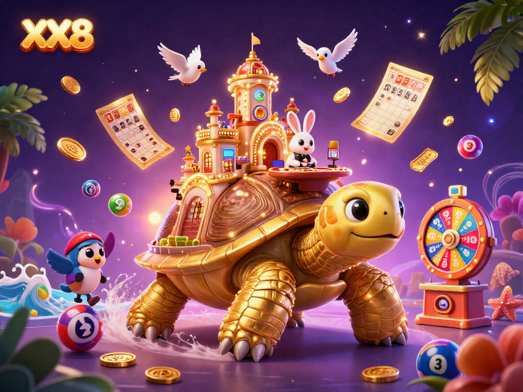 Experience the vibrant XX8 gaming universe with a golden tortoise casino and dynamic games.