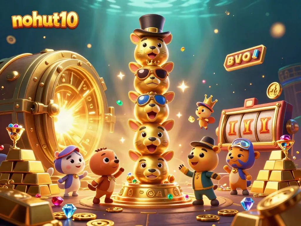 Experience the excitement of winnings at nohut10 with this vibrant casino-themed illustration.