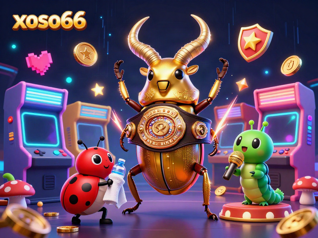 xoso66 showcases a vibrant 3D cartoon image featuring epic characters in a dynamic casino-themed scene
