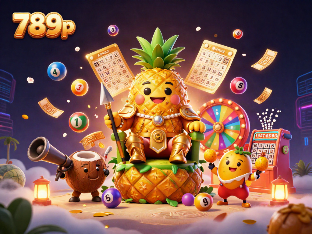 Engage in thrilling 789p gaming with a whimsical illustration of casino royalty, vibrant elements, and dynamic atmosphere.