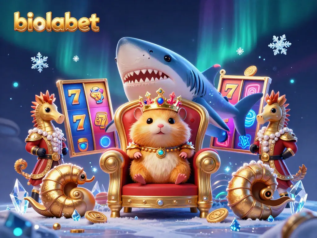 Experience biolabet's thrilling slot game with a golden hamster king ruling a vibrant casino scene
