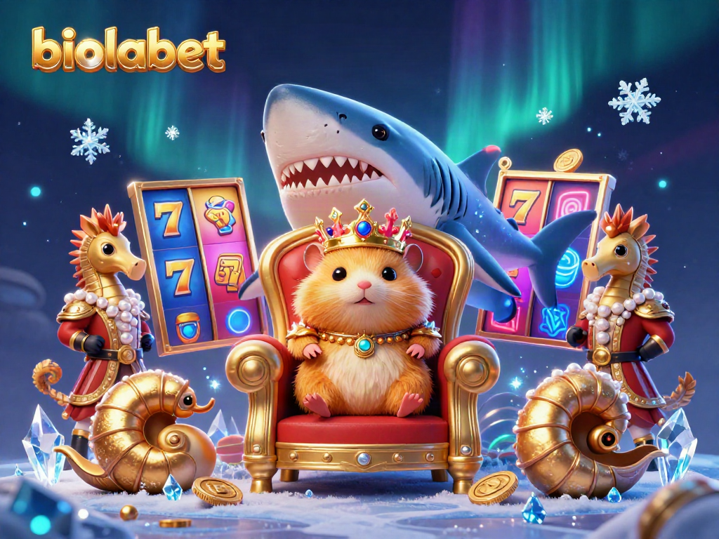 Experience biolabet's thrilling slot game with a golden hamster king ruling a vibrant casino scene