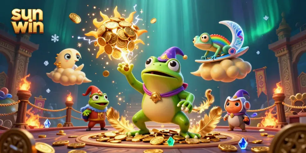 Experience the thrill of sun win with our vibrant casino-themed 3D illustration.