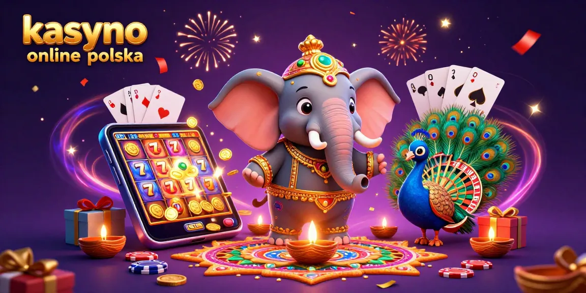 Experience the excitement of kasyno online polska with a vibrant 3D party scene of playful elements and characters.