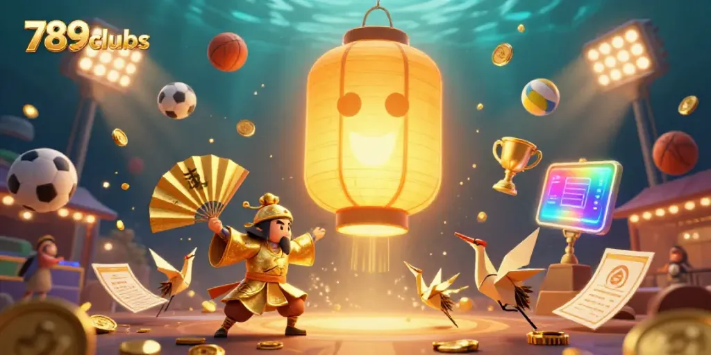 Experience the thrill of 789clubs with a vibrant casino scene filled with energetic game elements and unique characters.