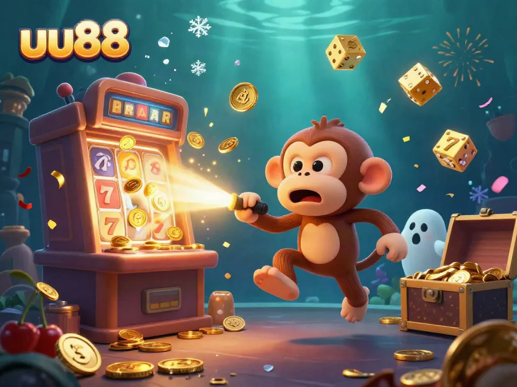 Experience the excitement of uu88 with this vibrant 3D casino illustration showcasing dynamic gambling elements.