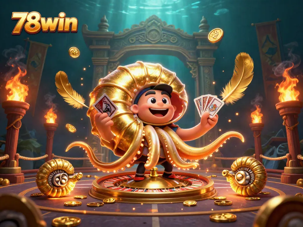 Experience the thrill of 78win with vibrant 3D casino elements and glowing characters in action.