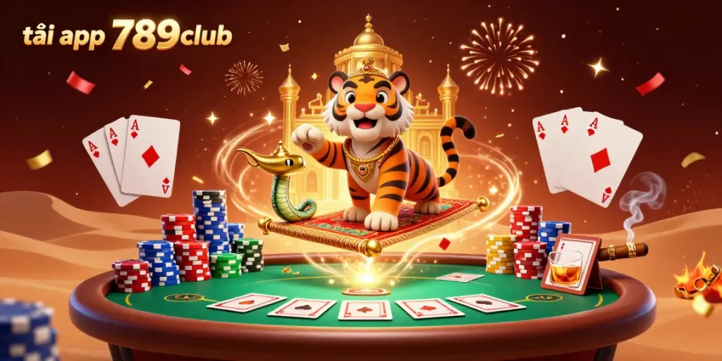 Experience the excitement of tải app 789club with a vibrant 3D illustration showcasing casino elements.
