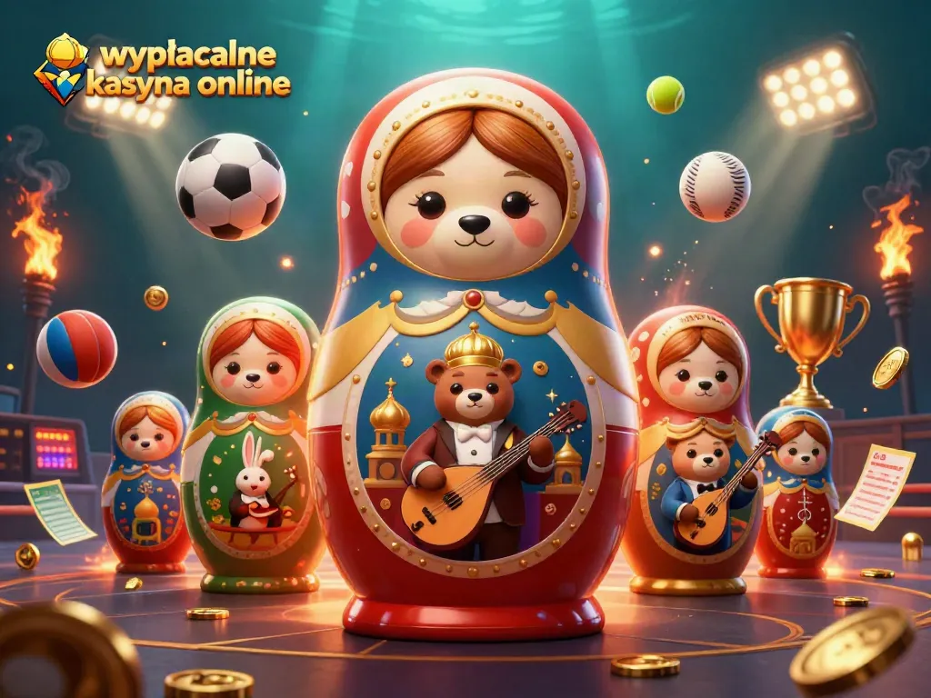 Experience the excitement at wypłacalne kasyna online with bears in dealer outfits, dynamic sports elements, and casino glory.