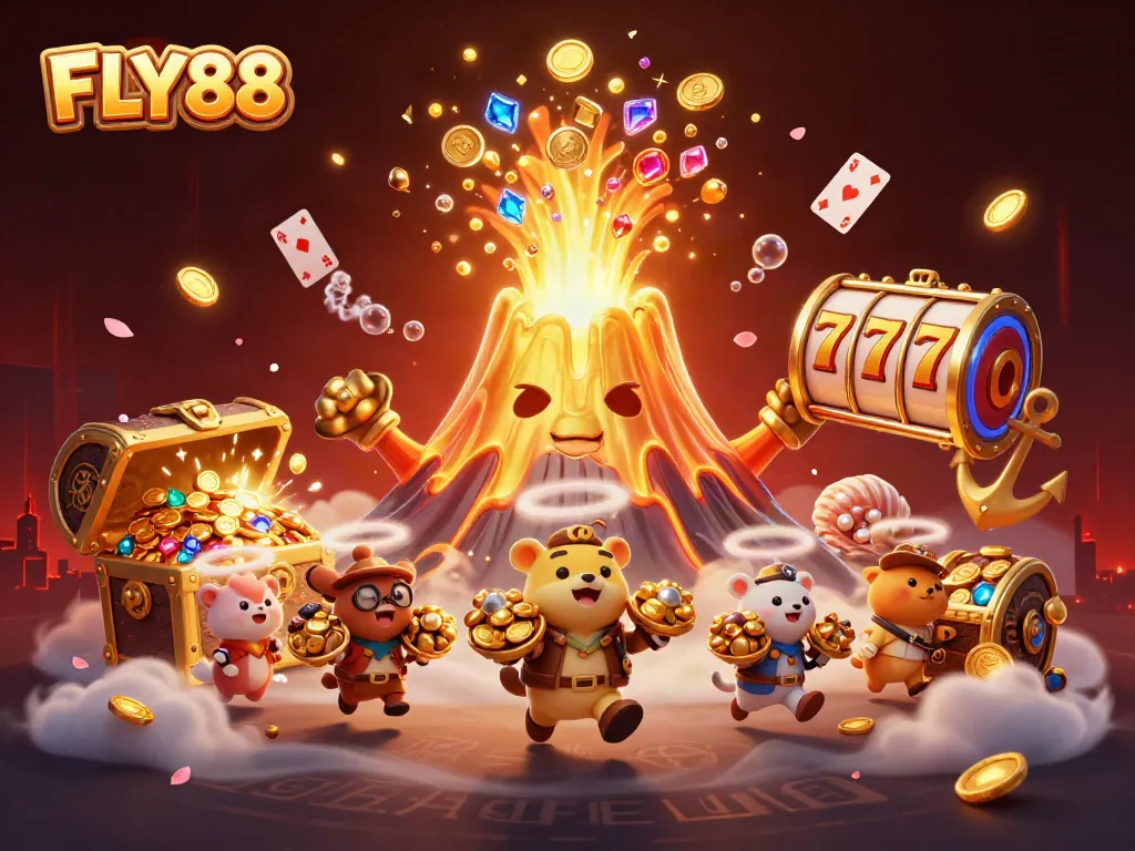 FLY88 generates wealth through exciting casino adventures with vibrant slot reels and treasures.