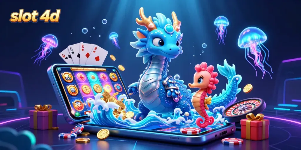 Menangkan slot 4d dengan karakter naga air dan ksatria kuda laut di antara elemen slot menarik.