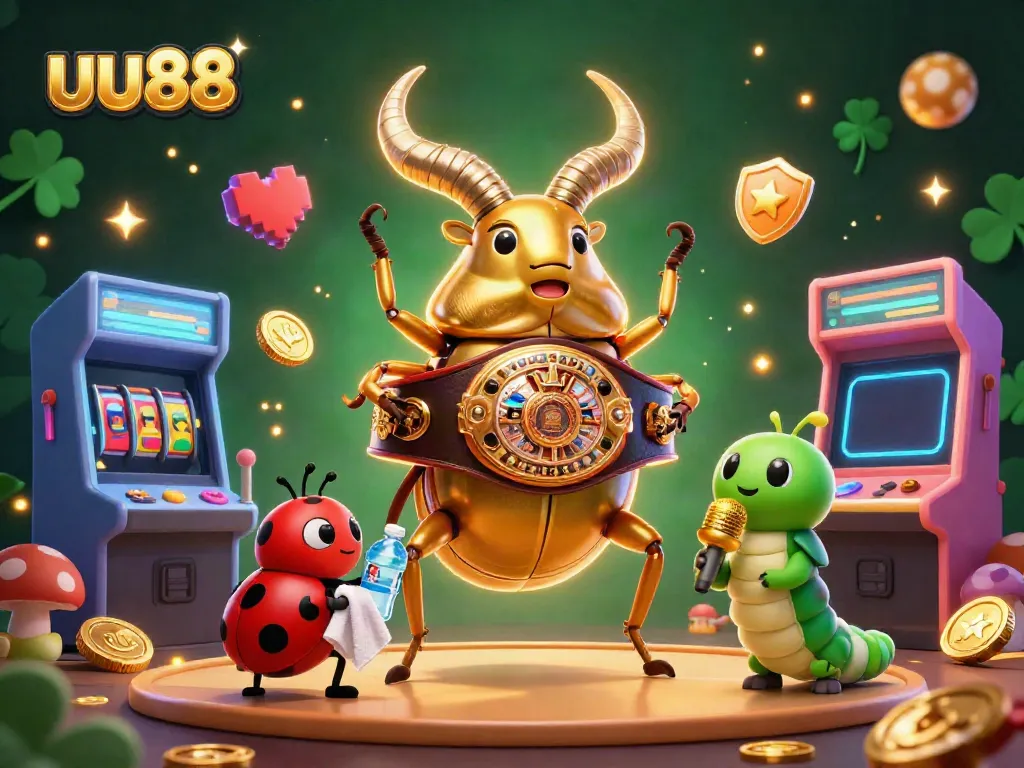 Experience thrilling gameplay at uu88 with vibrant slot machines and animated casino characters.