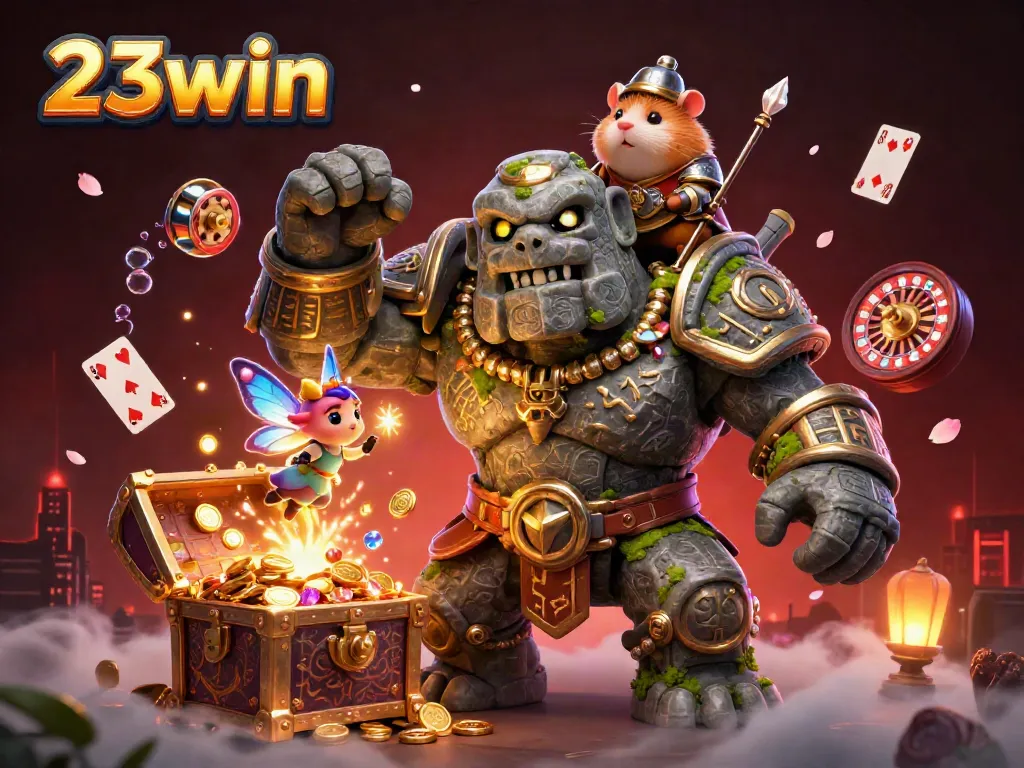 Engage in thrilling gameplay at 23win with vibrant characters and casino elements.