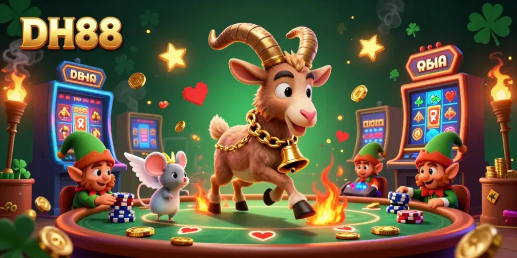 Experience the thrilling casino ambiance of DH88 with festive Krampus, mischievous gremlins, and exciting slot games.