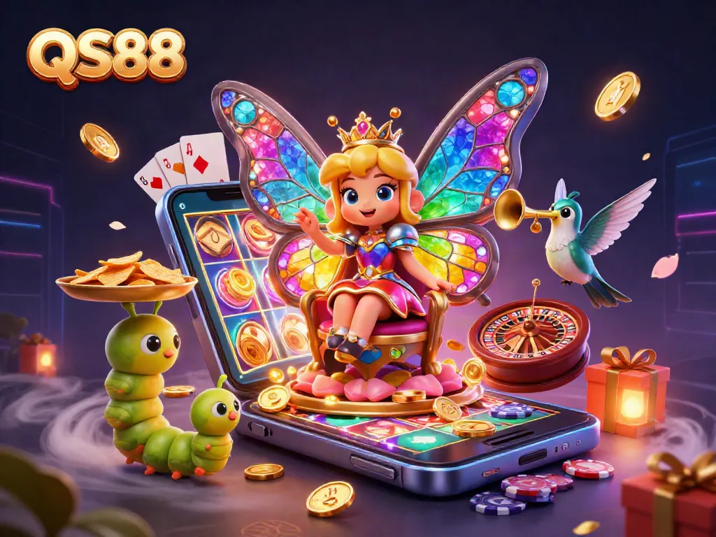 Spin the reels at QS88 for exciting wins with vibrant gaming visuals and dynamic illustrations.