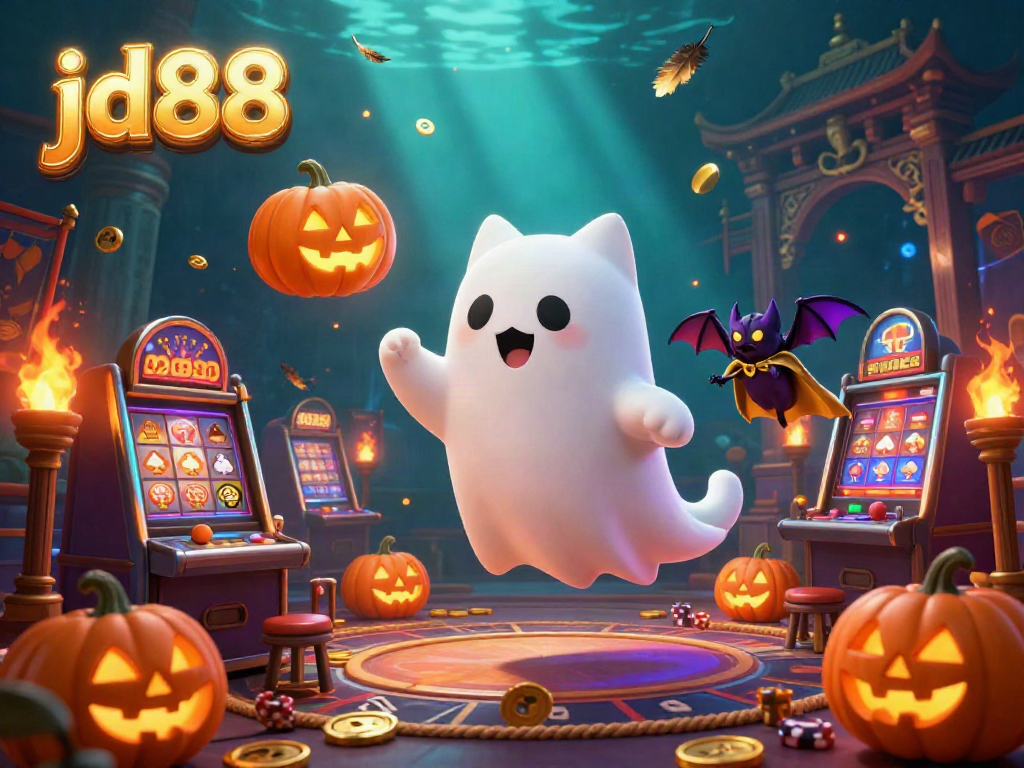 Engage with the thrilling ghostly adventures of jd88, where playful spirits explore a vibrant casino atmosphere.