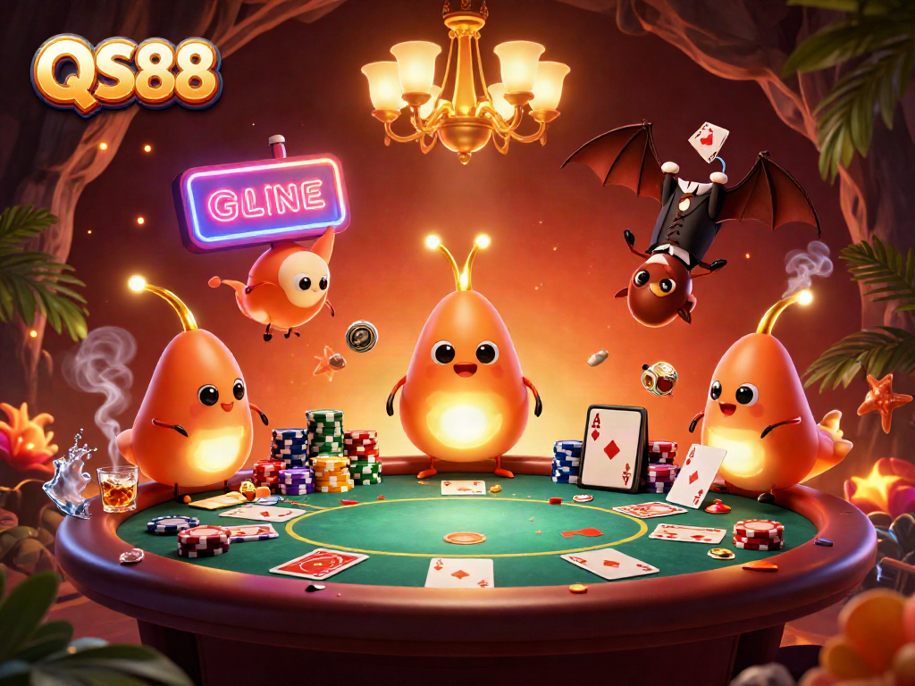 Illuminate your gameplay with QS88's vibrant casino experience featuring a dynamic poker scene.