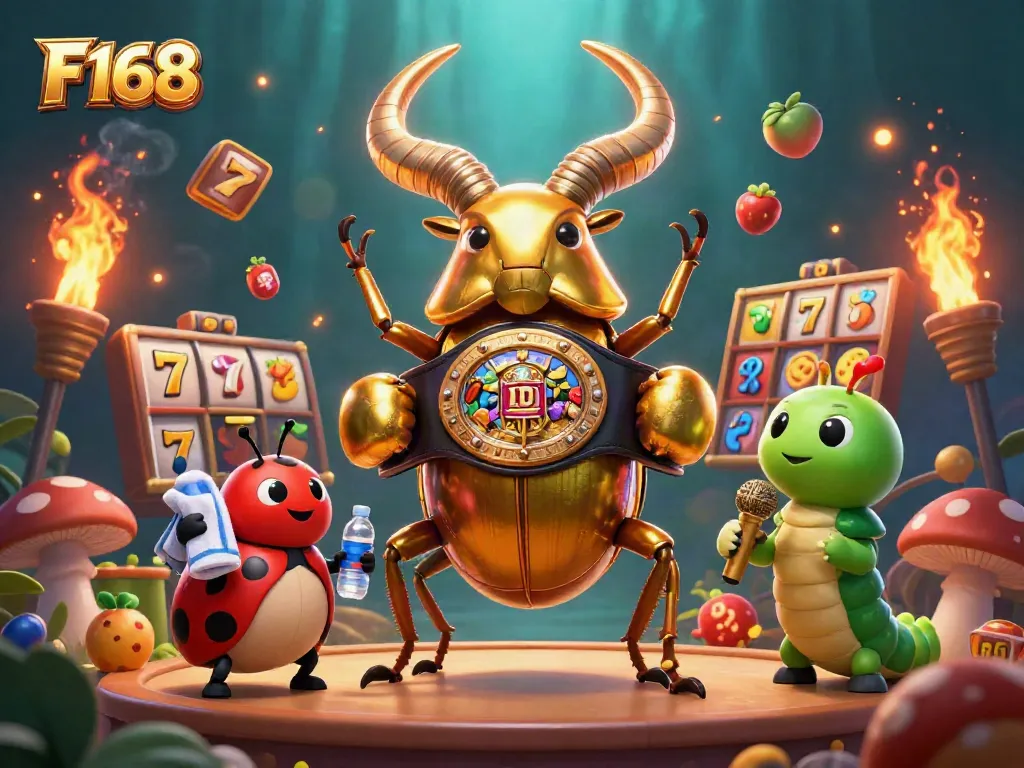 Experience thrilling slots action at F168 with colorful fruit symbols and jackpot excitement in an engaging scene.