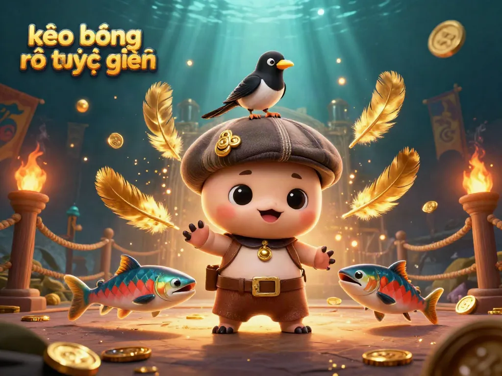Engaging illustration of kèo bóng rổ trực tuyến featuring playful characters amidst immersive gambling elements.