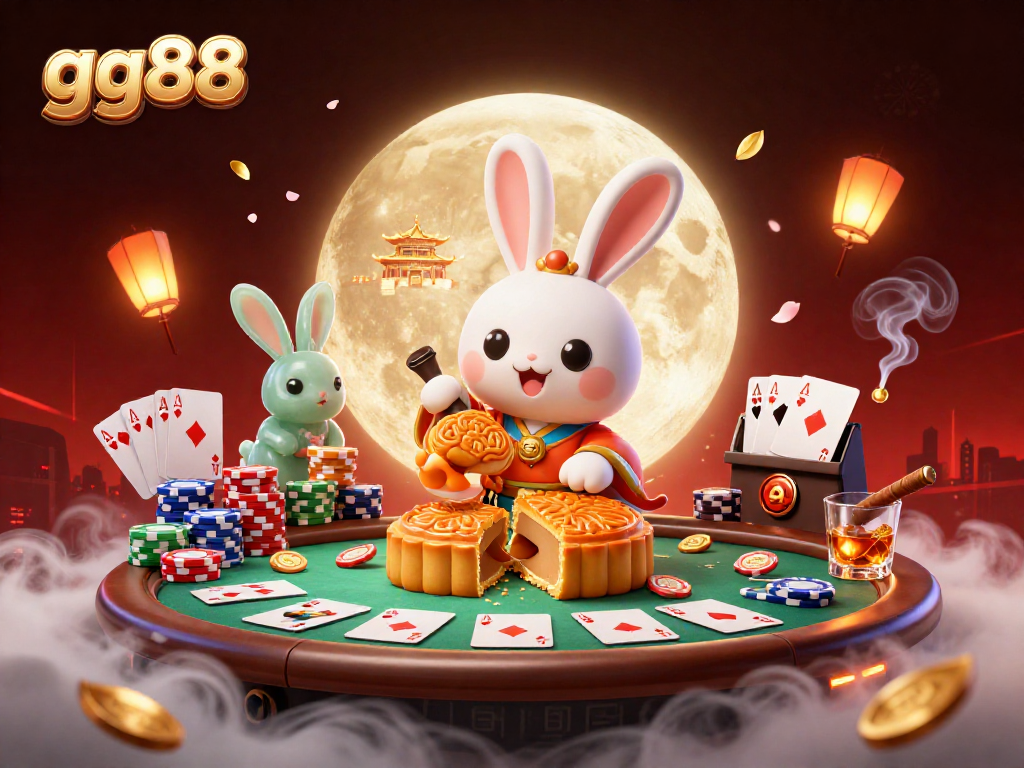 Engage with gg88 exciting casino action featuring a rabbit and poker winnings on the moon.