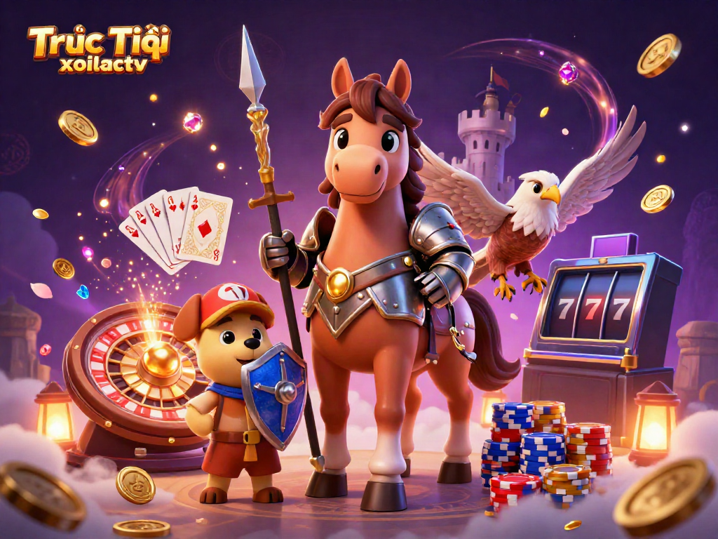Engage with Trực Tiếp xoilactv and experience high-definition sports streaming with a dynamic casino scene.